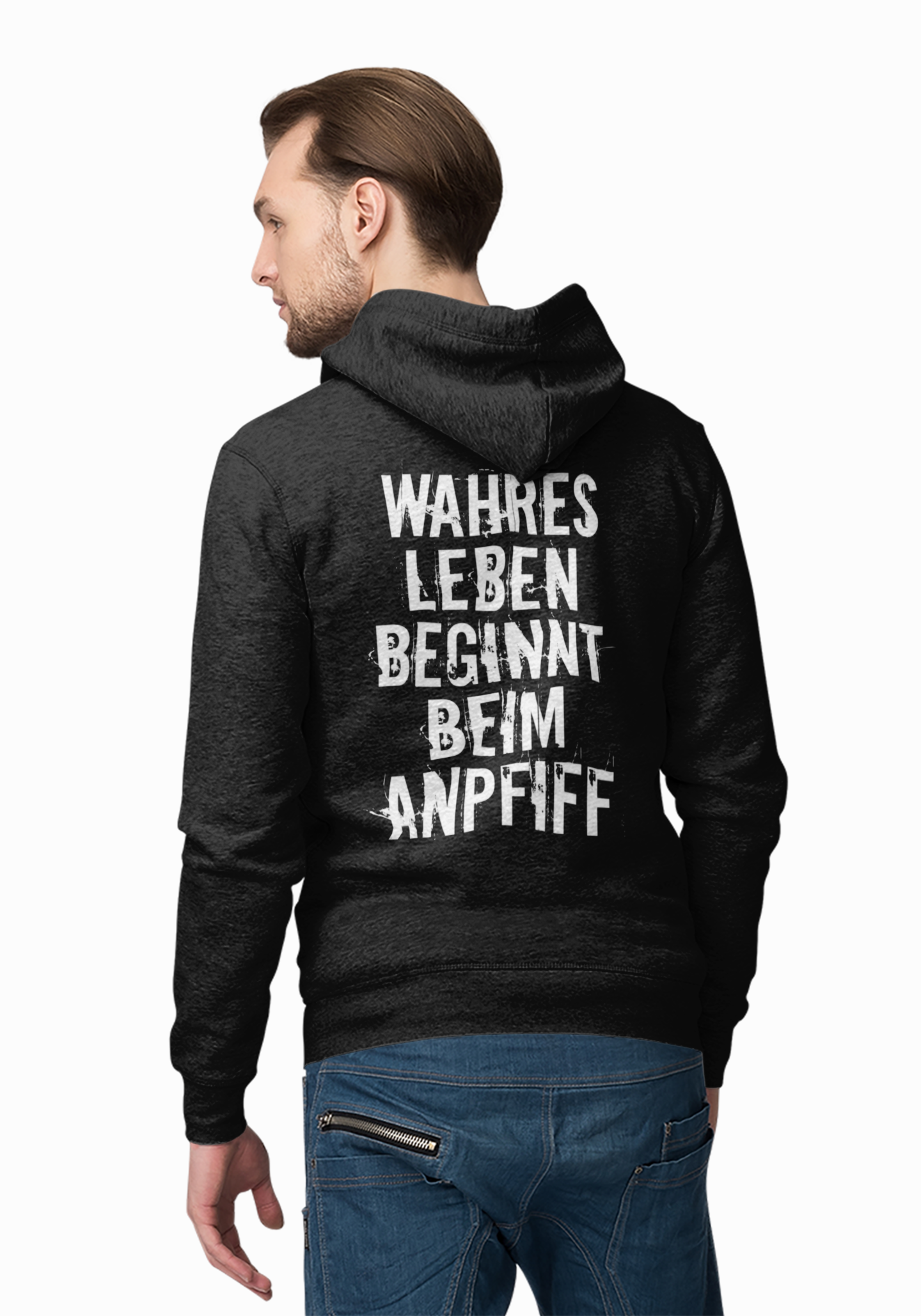 Wahres Leben beginnt beim Anpfiff   - Unisex Hoodie